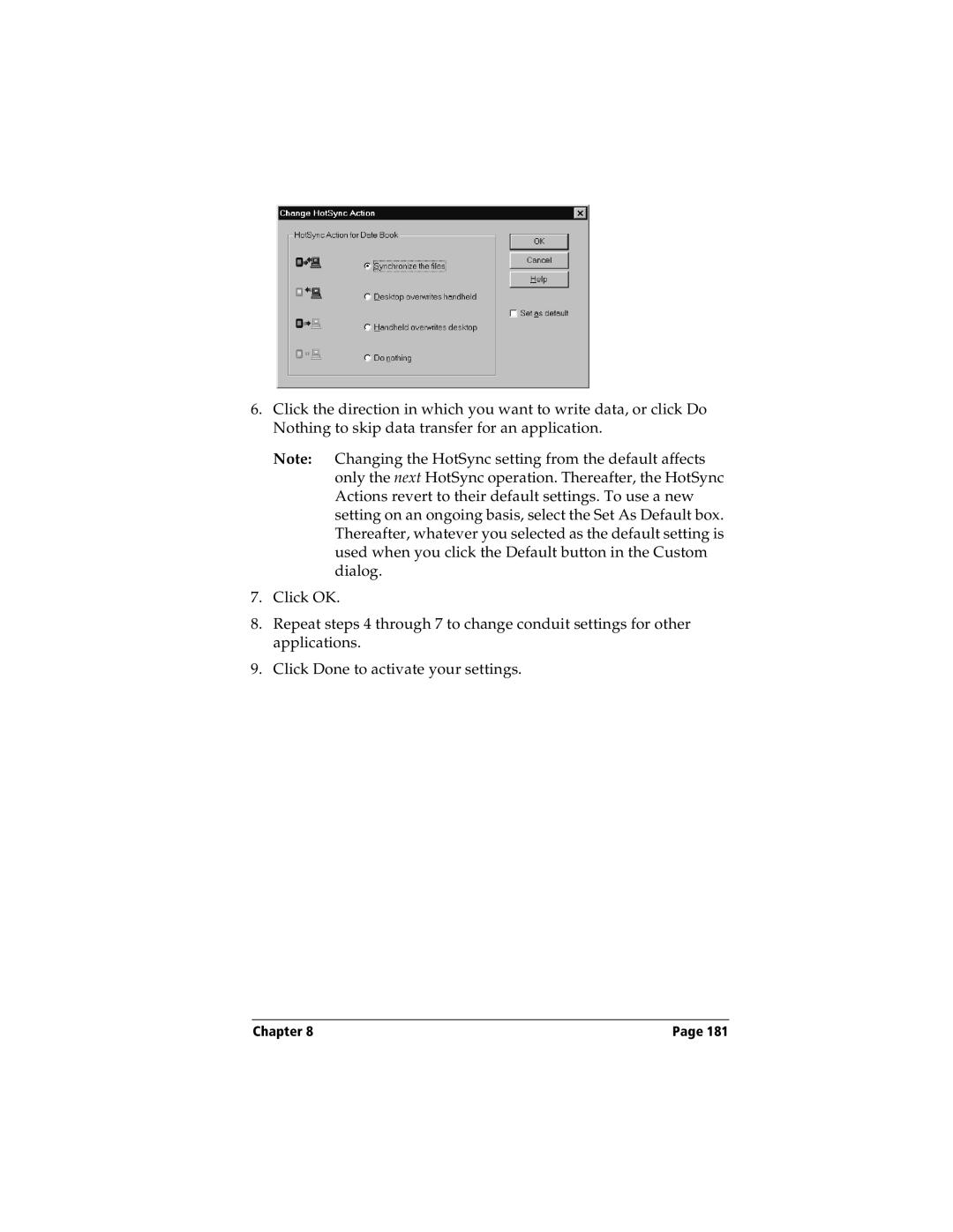 Handspring Visor manual Chapter 