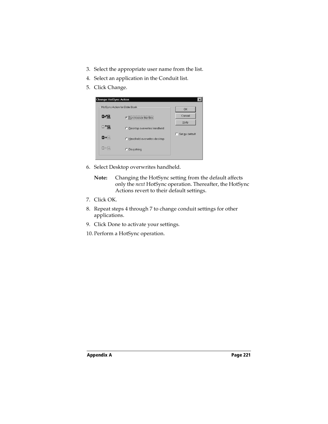 Handspring Visor manual Appendix a 