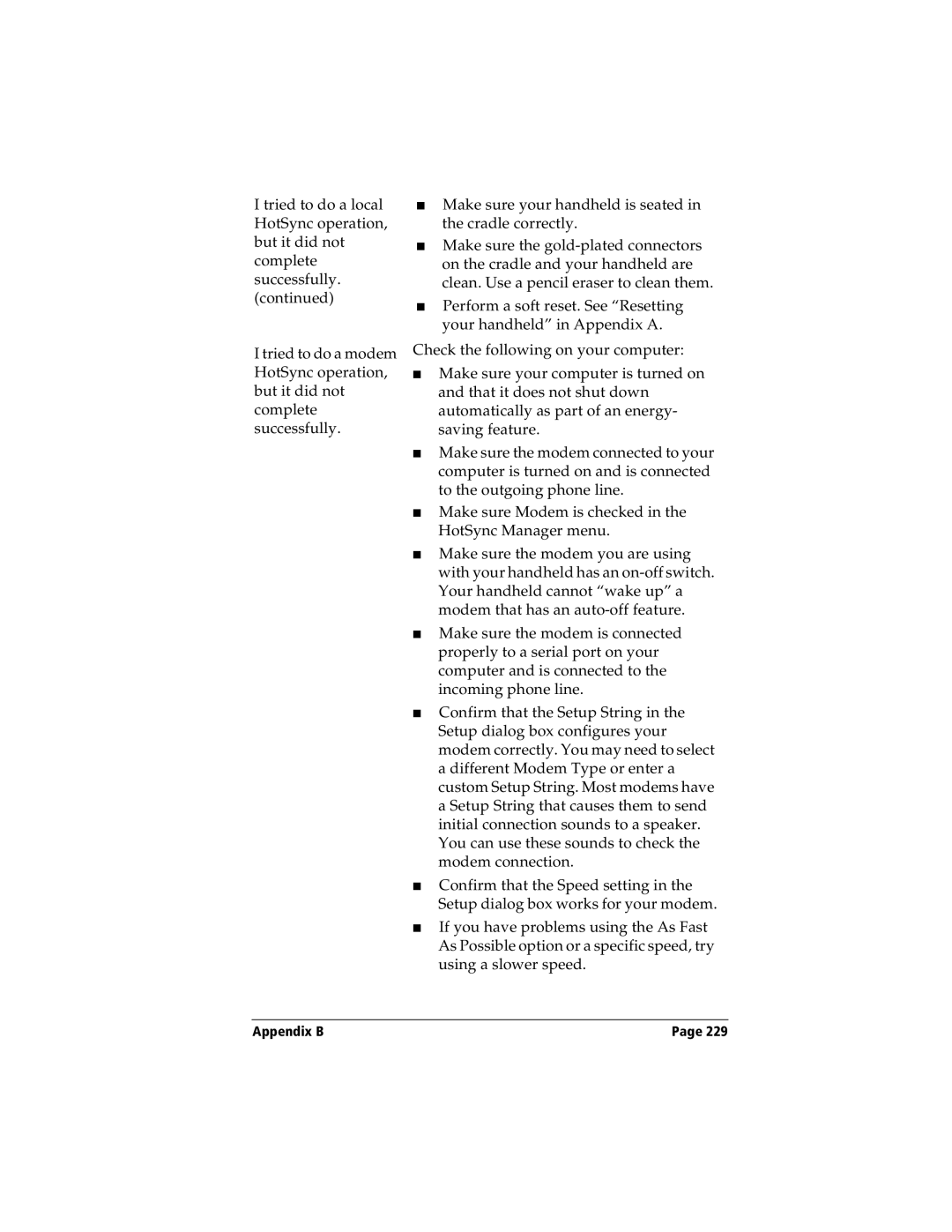 Handspring Visor manual Appendix B 