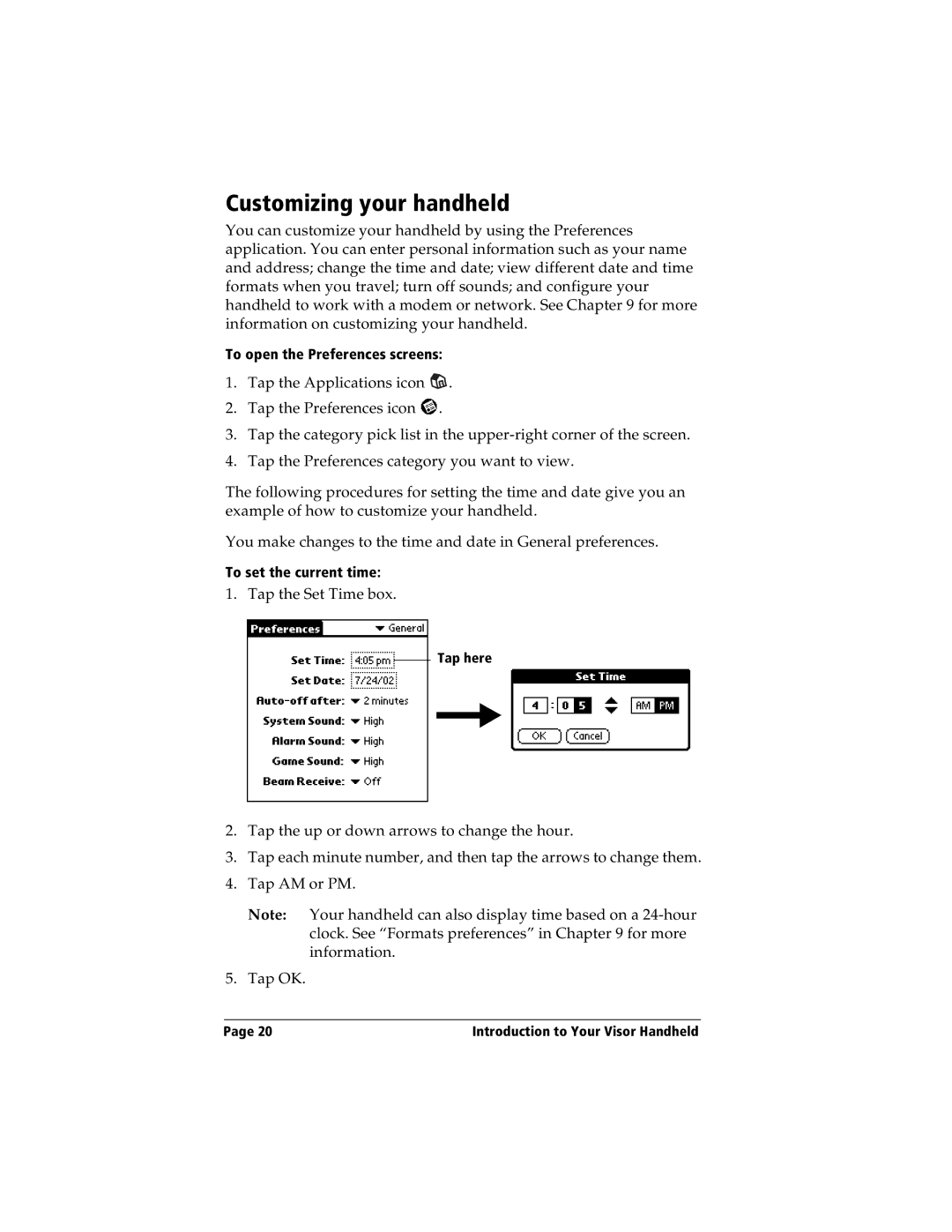 Handspring Visor manual Customizing your handheld 