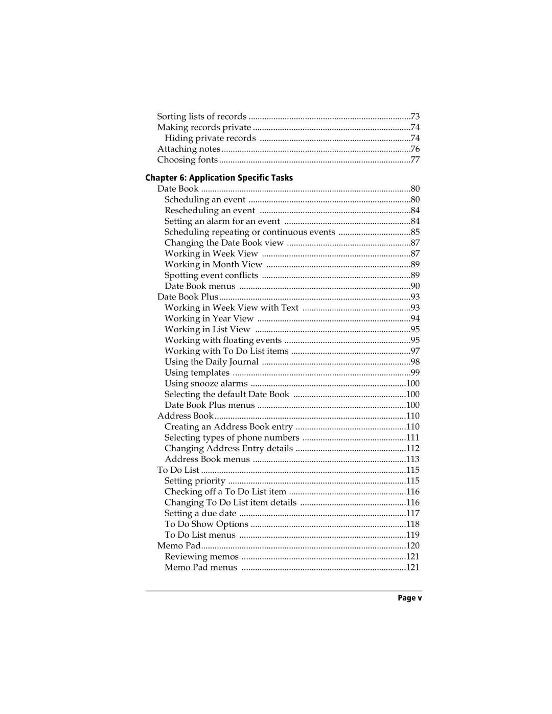 Handspring Visor manual Application Specific Tasks 