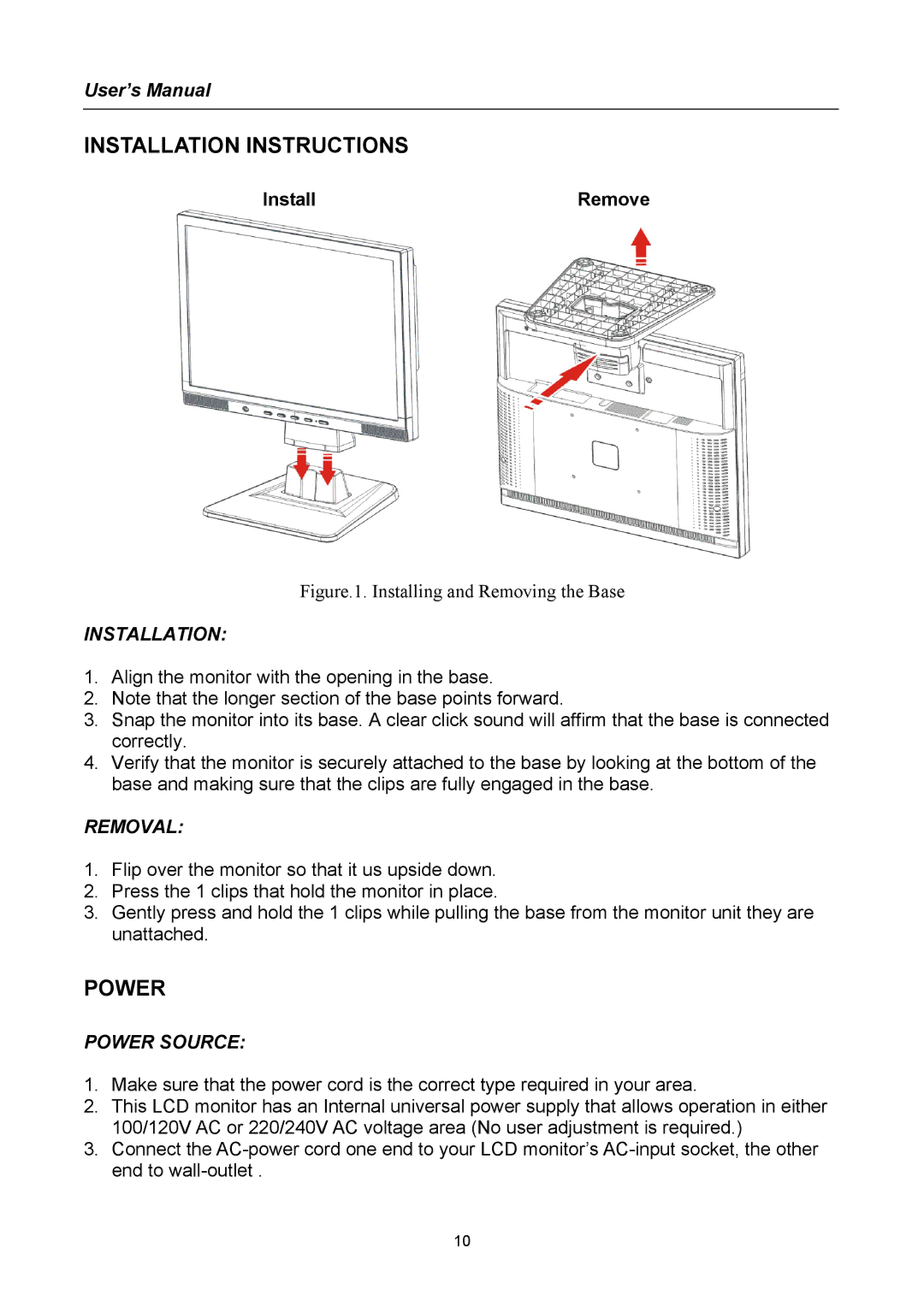 Hanns.G AG172 user manual Installation Instructions 