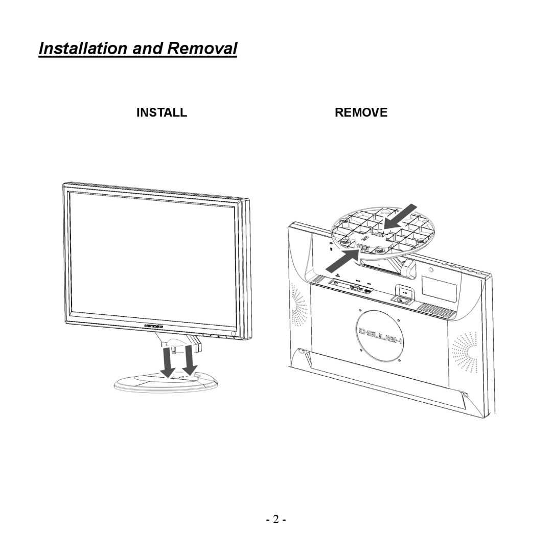 Hanns.G HG216DPO user manual Installation and Removal 