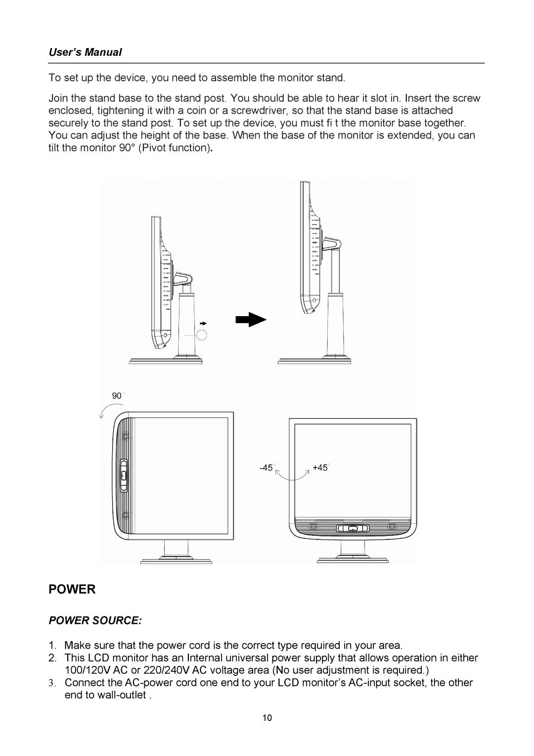 Hanns.G HN Series user manual Power Source 