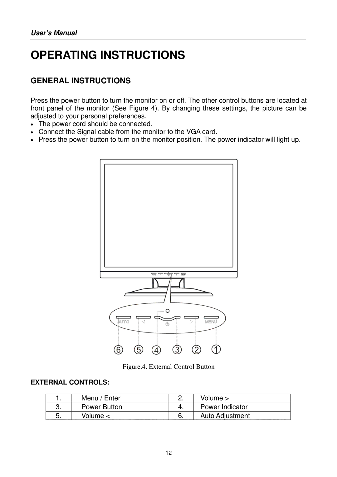 Hanns.G HS191 user manual Operating Instructions, General Instructions 