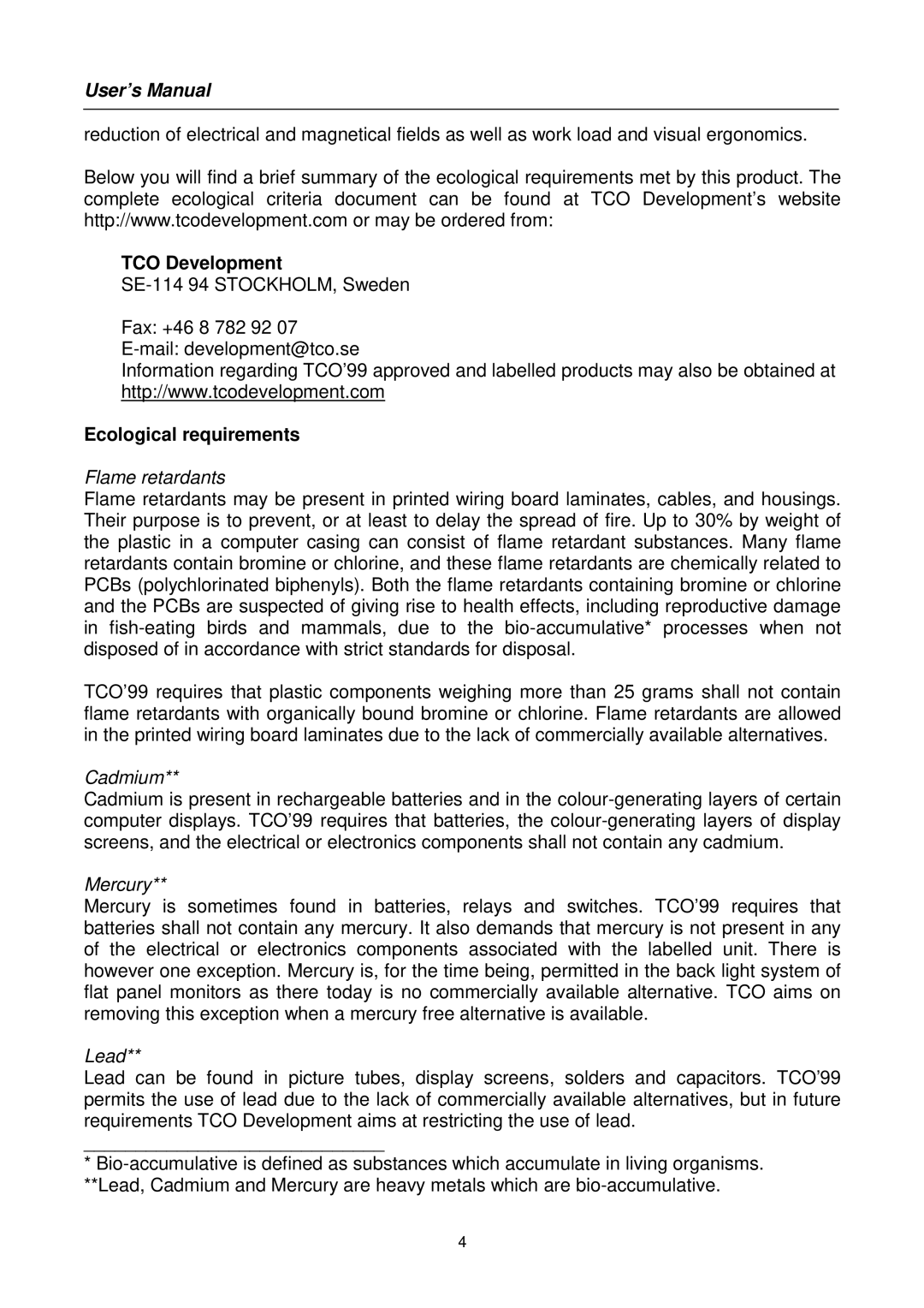 Hanns.G HX171 user manual TCO Development 