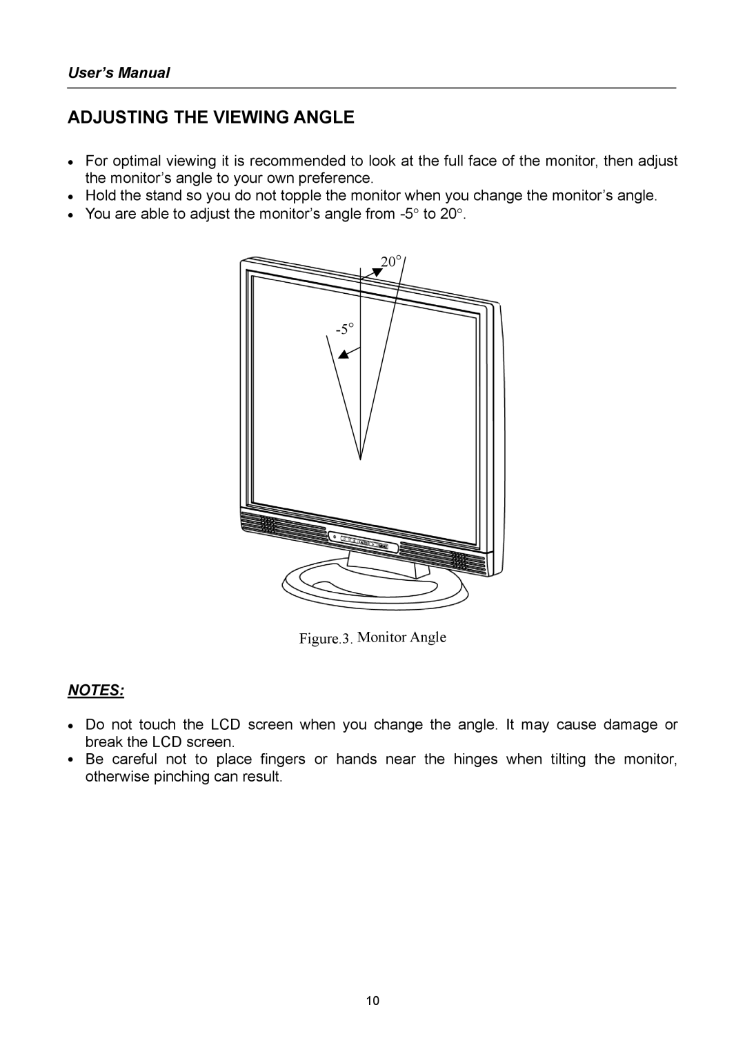 Hanns.G HX192 user manual Figure.3. Monitor Angle 