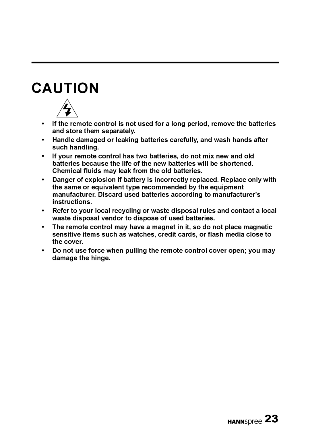 HANNspree 9.6 Liquid Crystal Display 12.1 Television user manual 