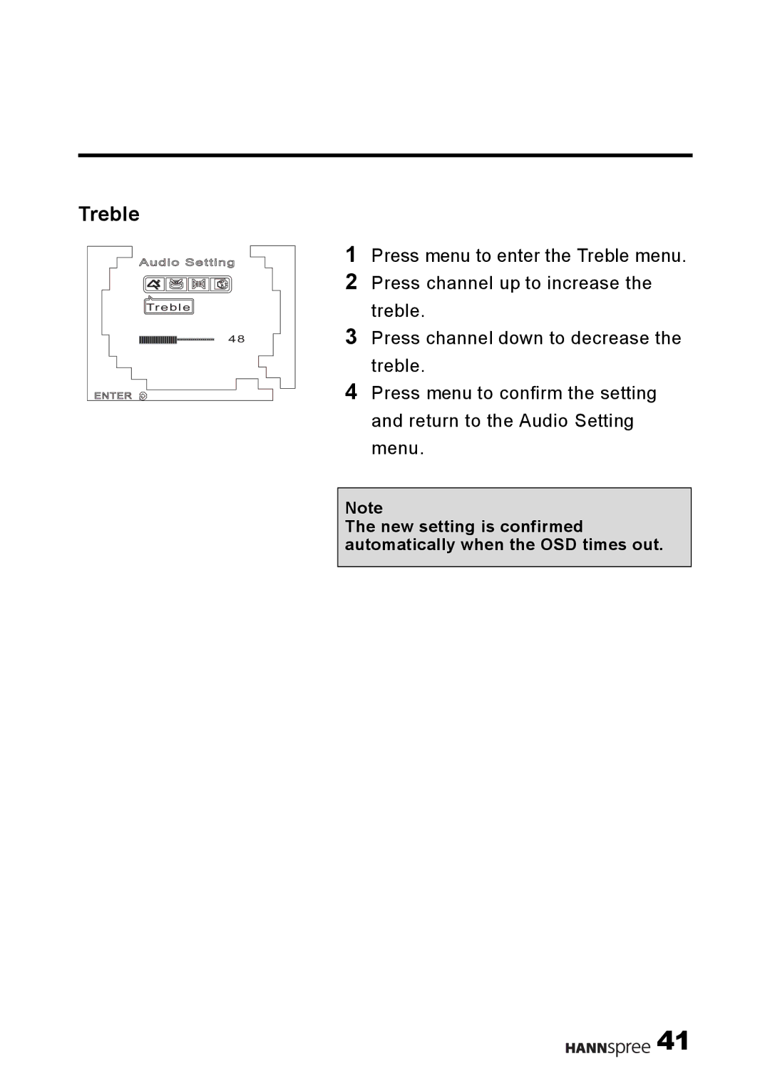 HANNspree 9.6 Liquid Crystal Display 12.1 Television user manual Treble 