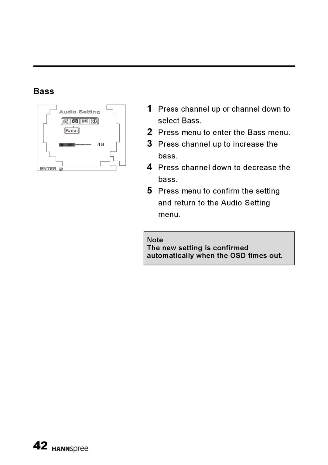 HANNspree 9.6 Liquid Crystal Display 12.1 Television user manual Bass 