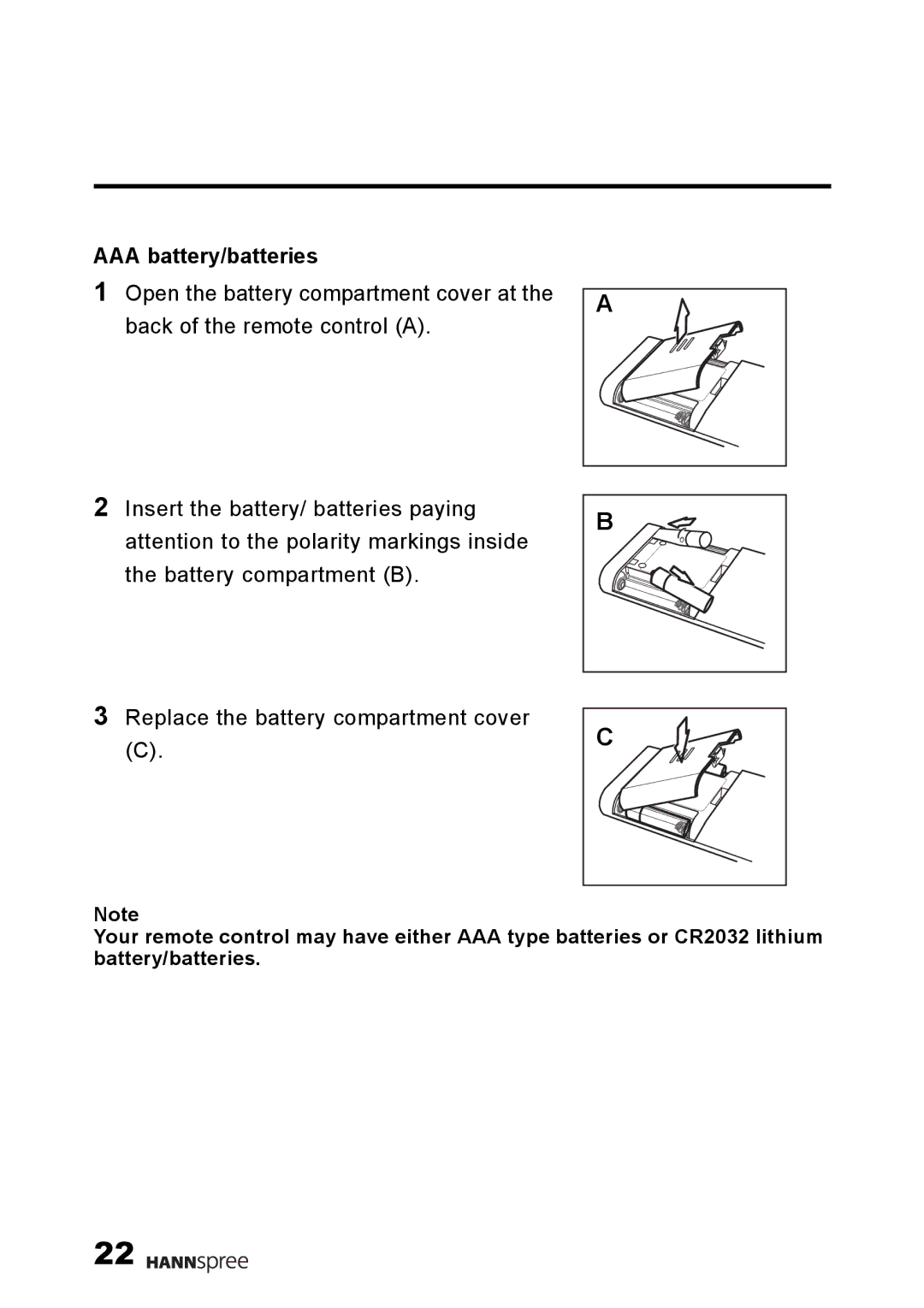 HANNspree 9.6 Liquid Crystal Display user manual AAA battery/batteries 