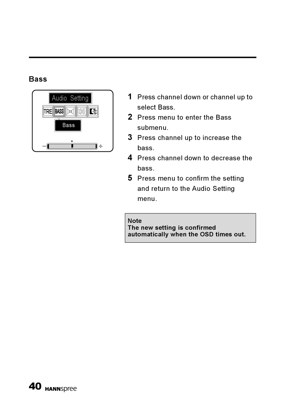 HANNspree DT01-12U1-000 user manual Bass 