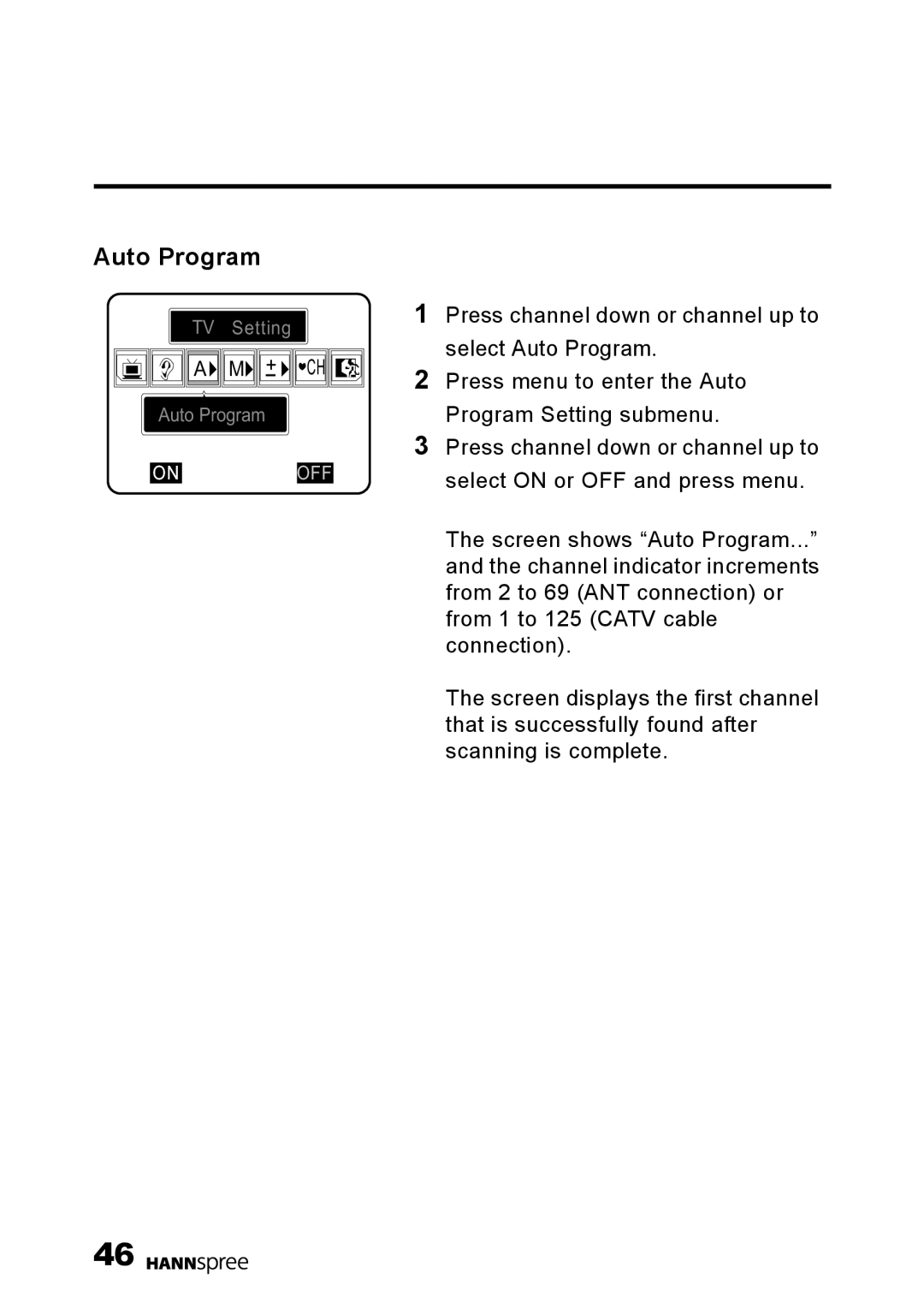 HANNspree DT01-12U1-000 user manual Auto Program 