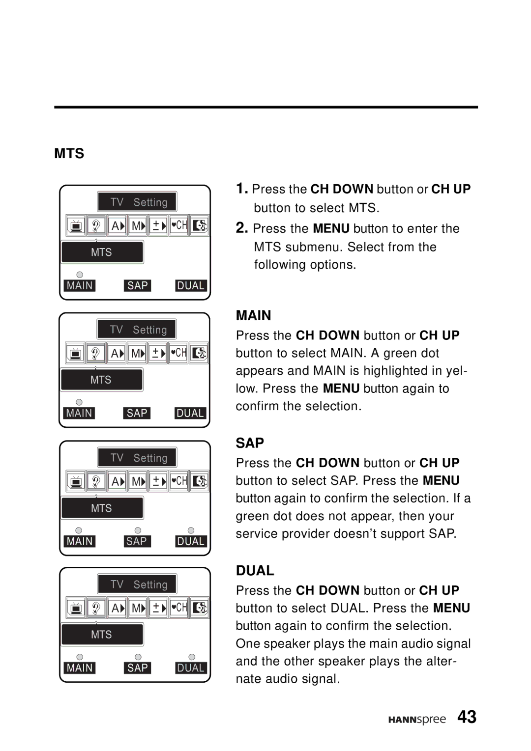 HANNspree DT04-12A1 manual Mts 