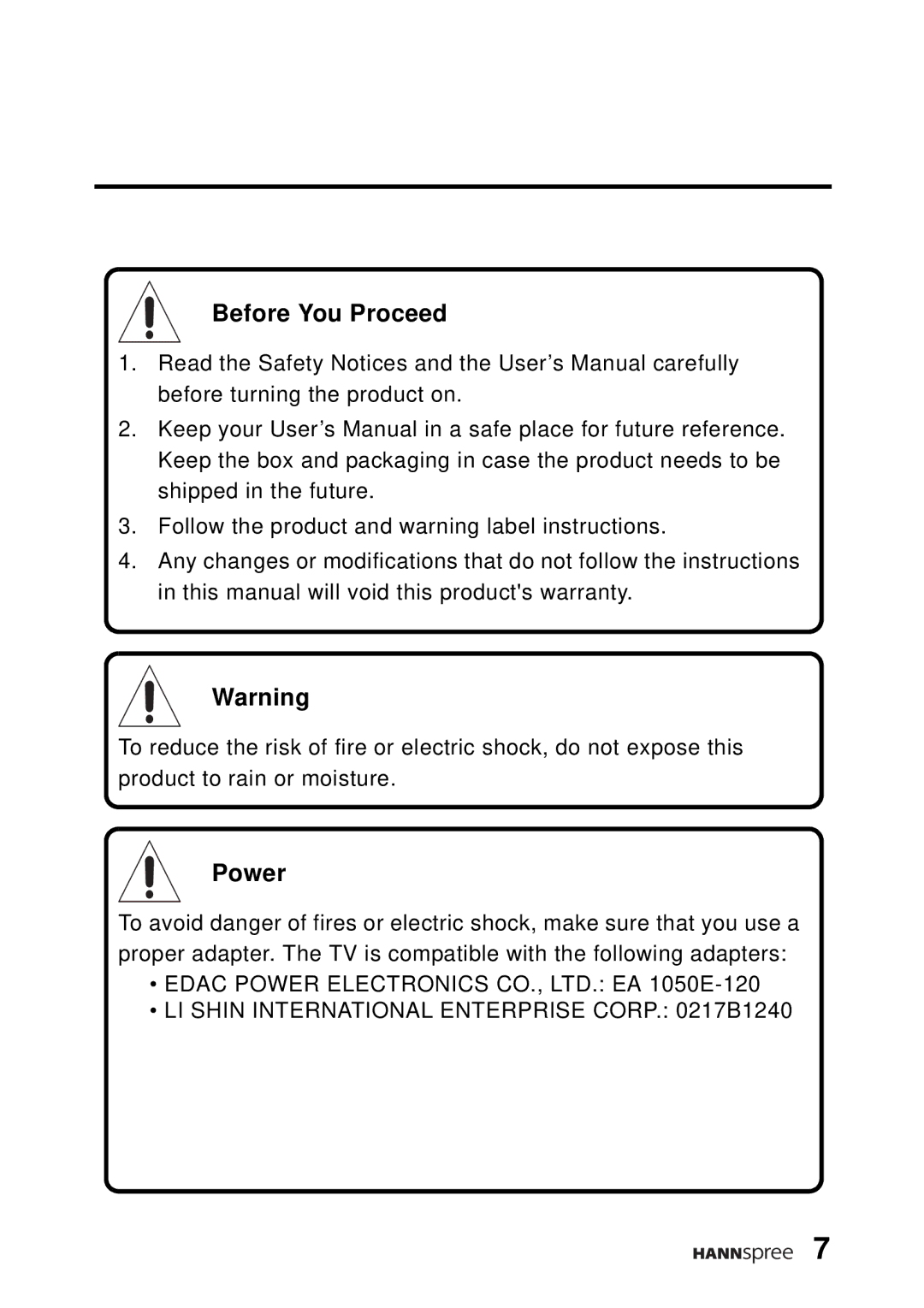 HANNspree DT04-12A1 manual Before You Proceed, Power 