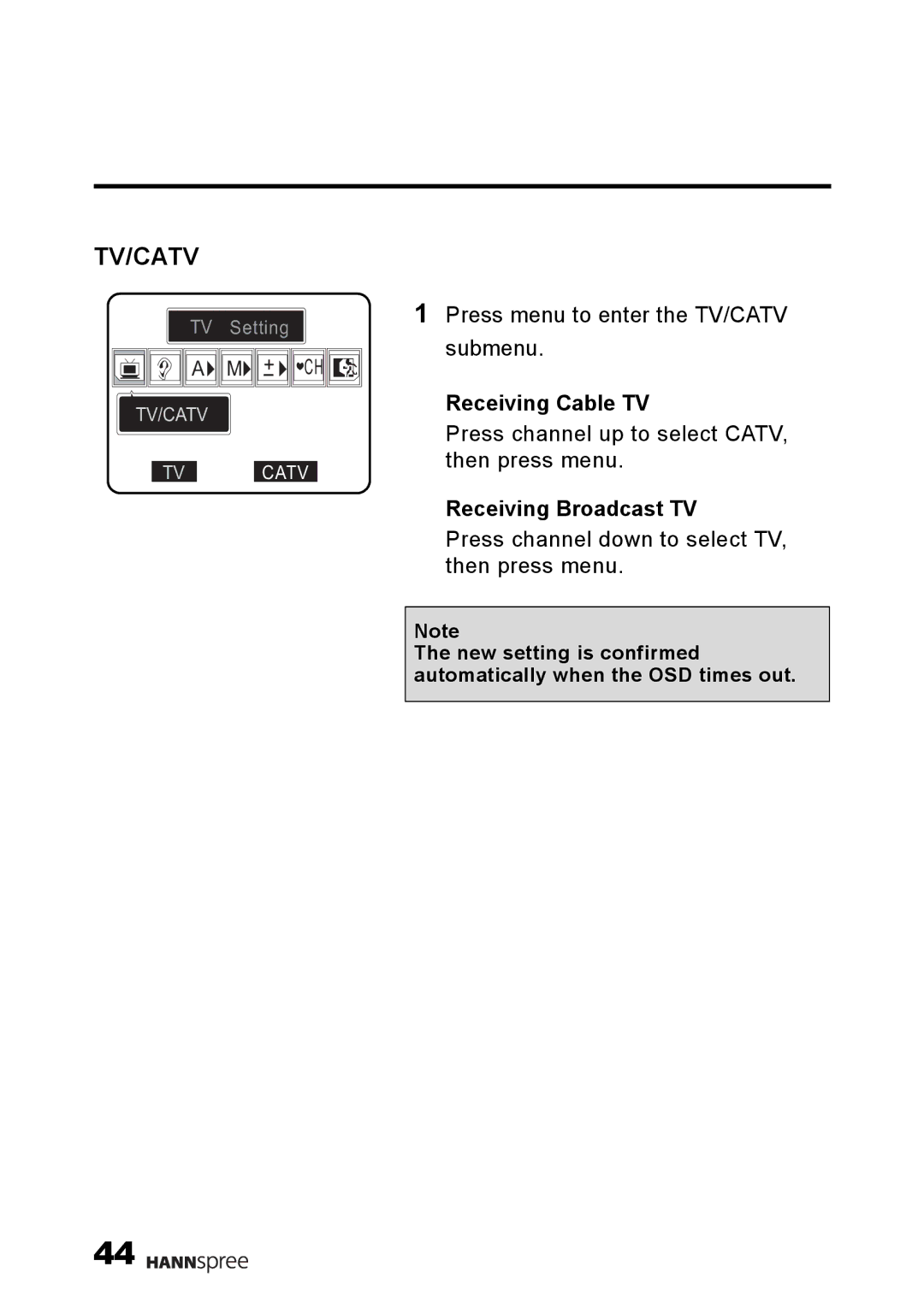 HANNspree DT04-12U1-000 user manual Receiving Cable TV, Receiving Broadcast TV 