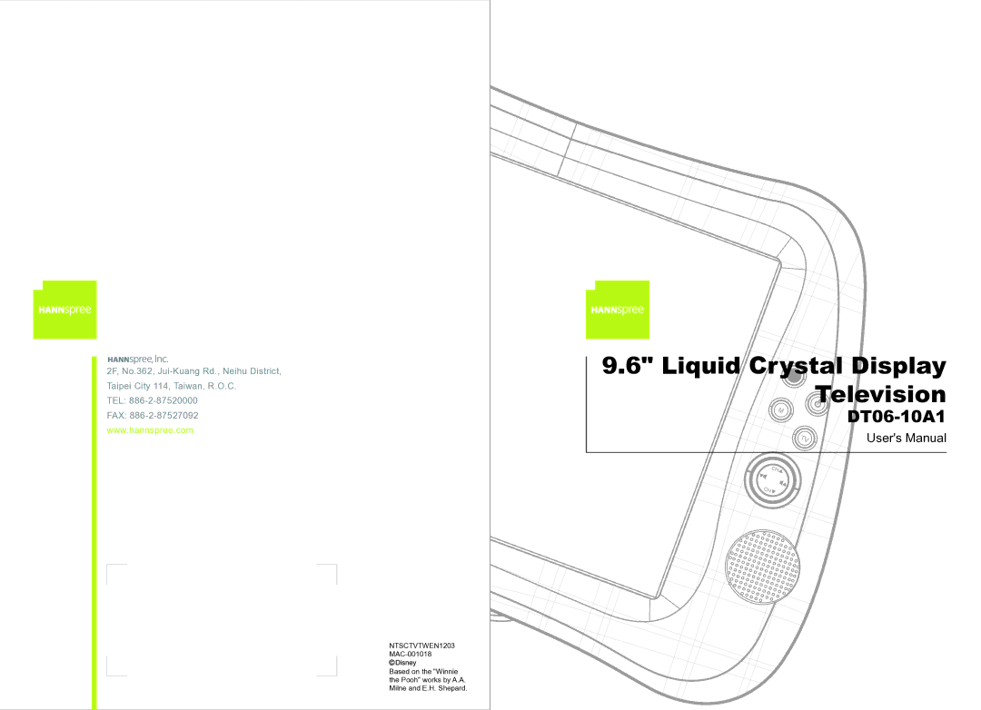 HANNspree DT06-10A1 user manual Liquid Crystal Display Television 