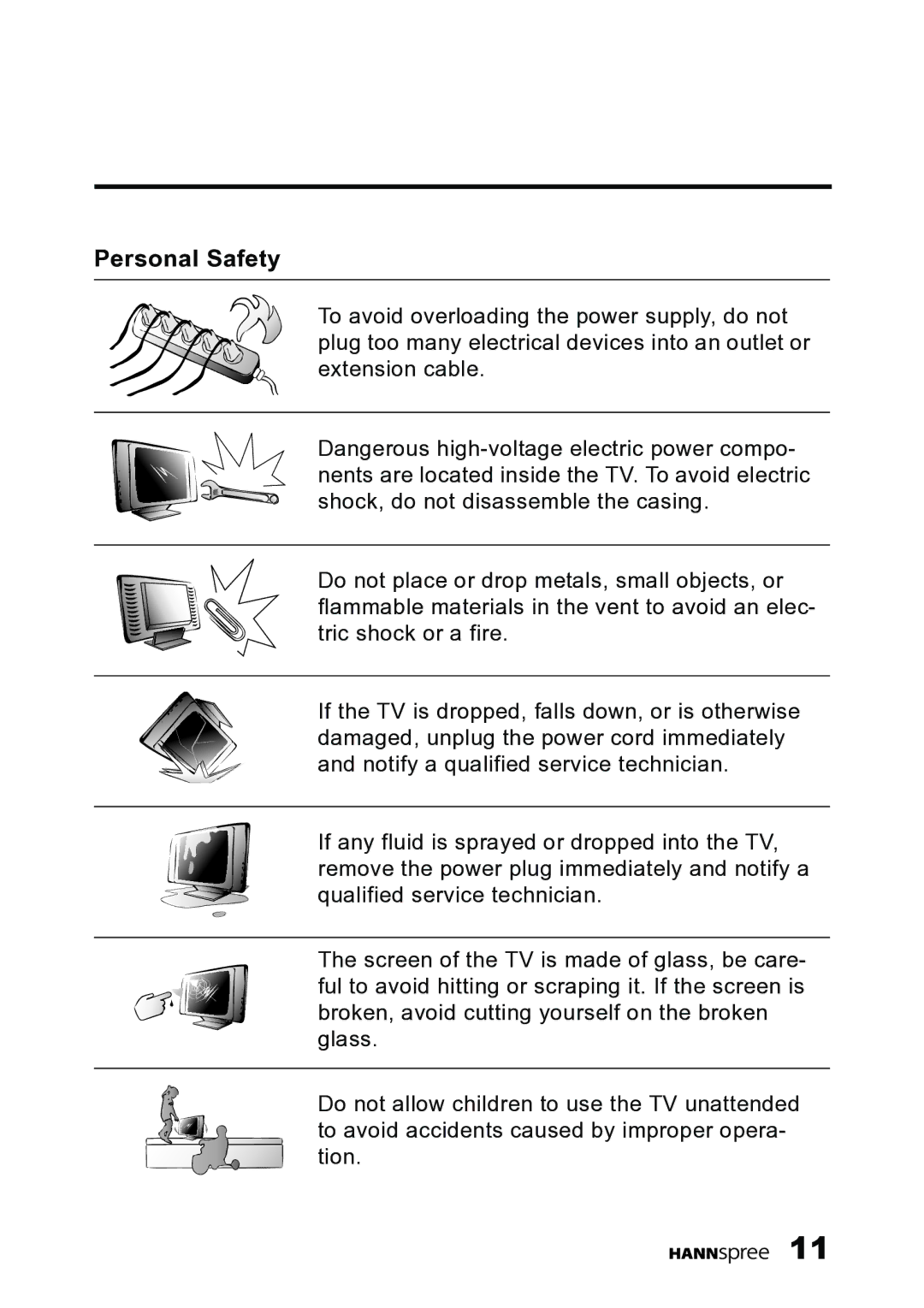 HANNspree DT06-10A1 user manual Personal Safety 