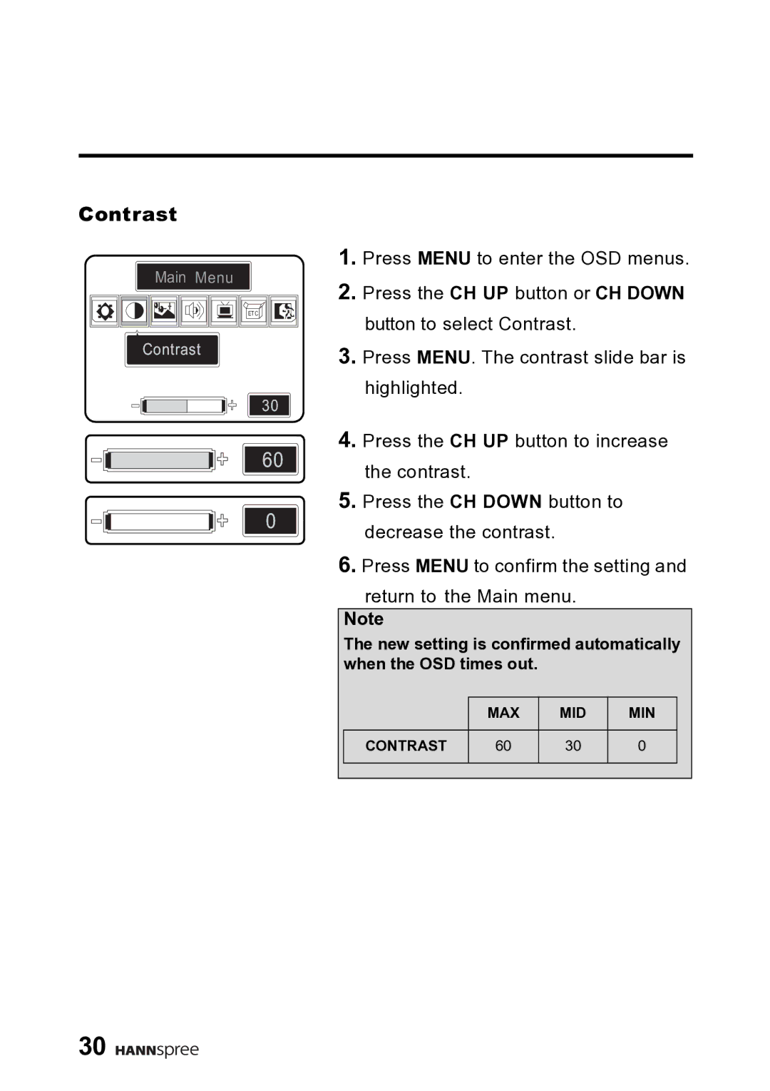 HANNspree DT06-10A1 user manual Contrast 