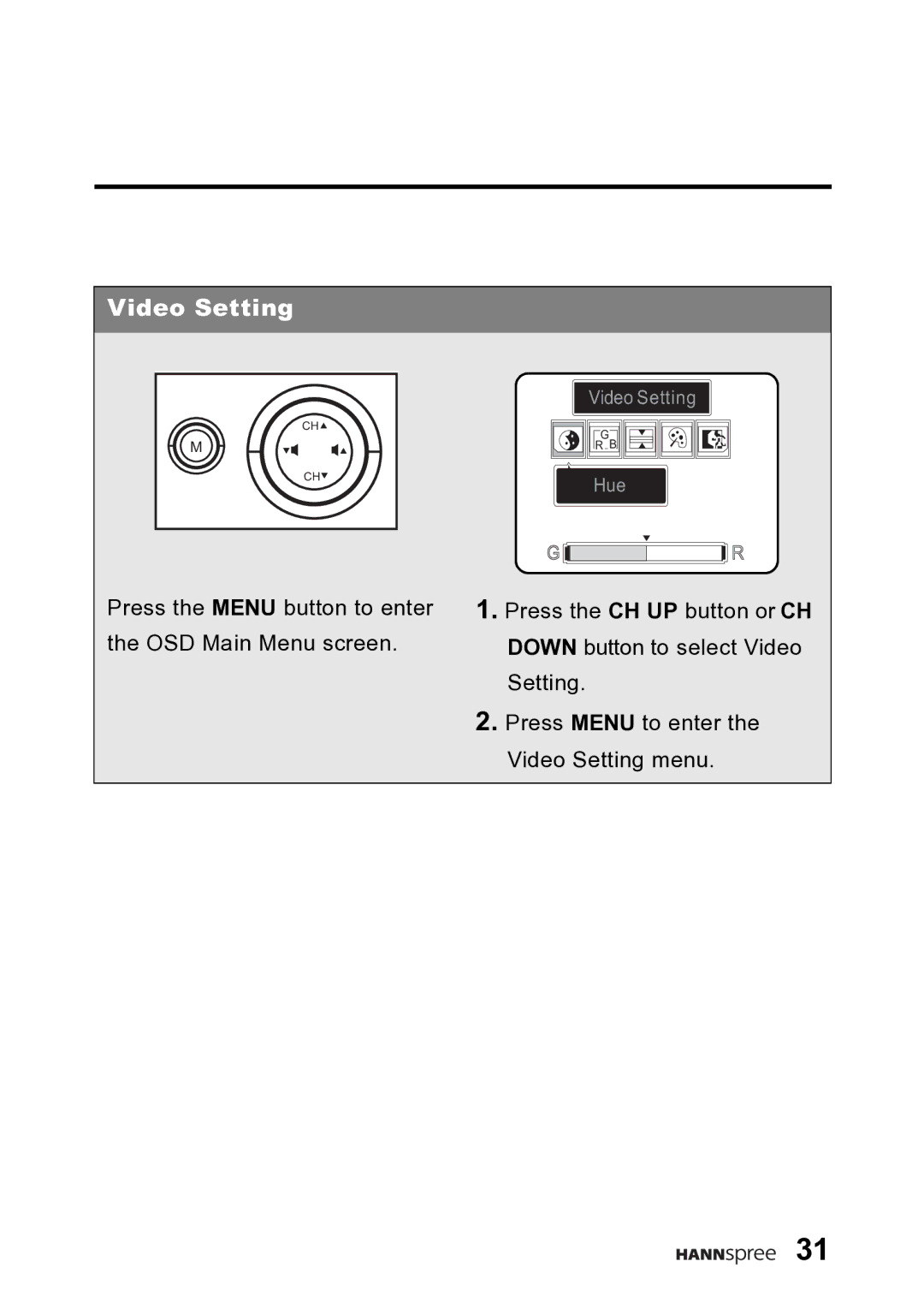 HANNspree DT06-10A1 user manual Video Setting 