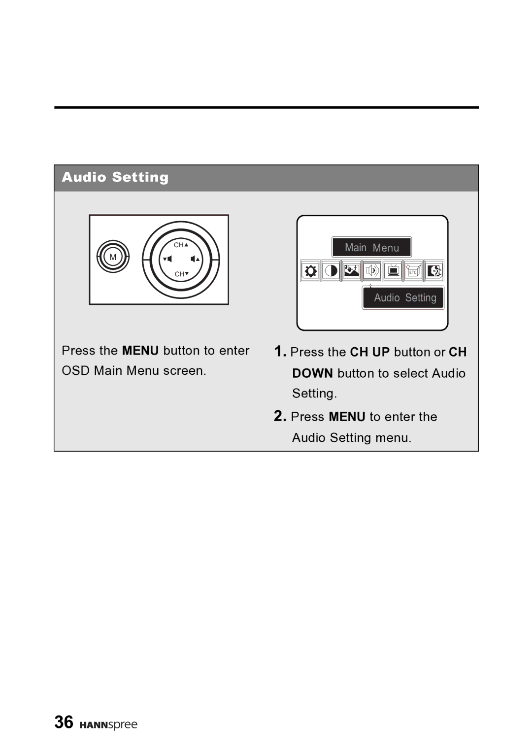 HANNspree DT06-10A1 user manual Audio Setting 