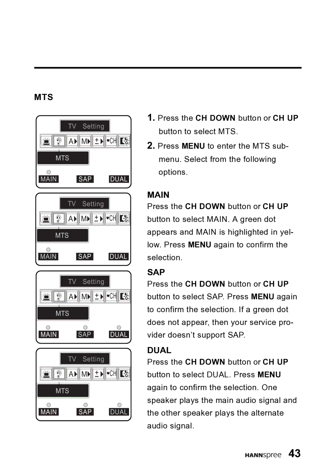 HANNspree DT06-10A1 user manual Mts 