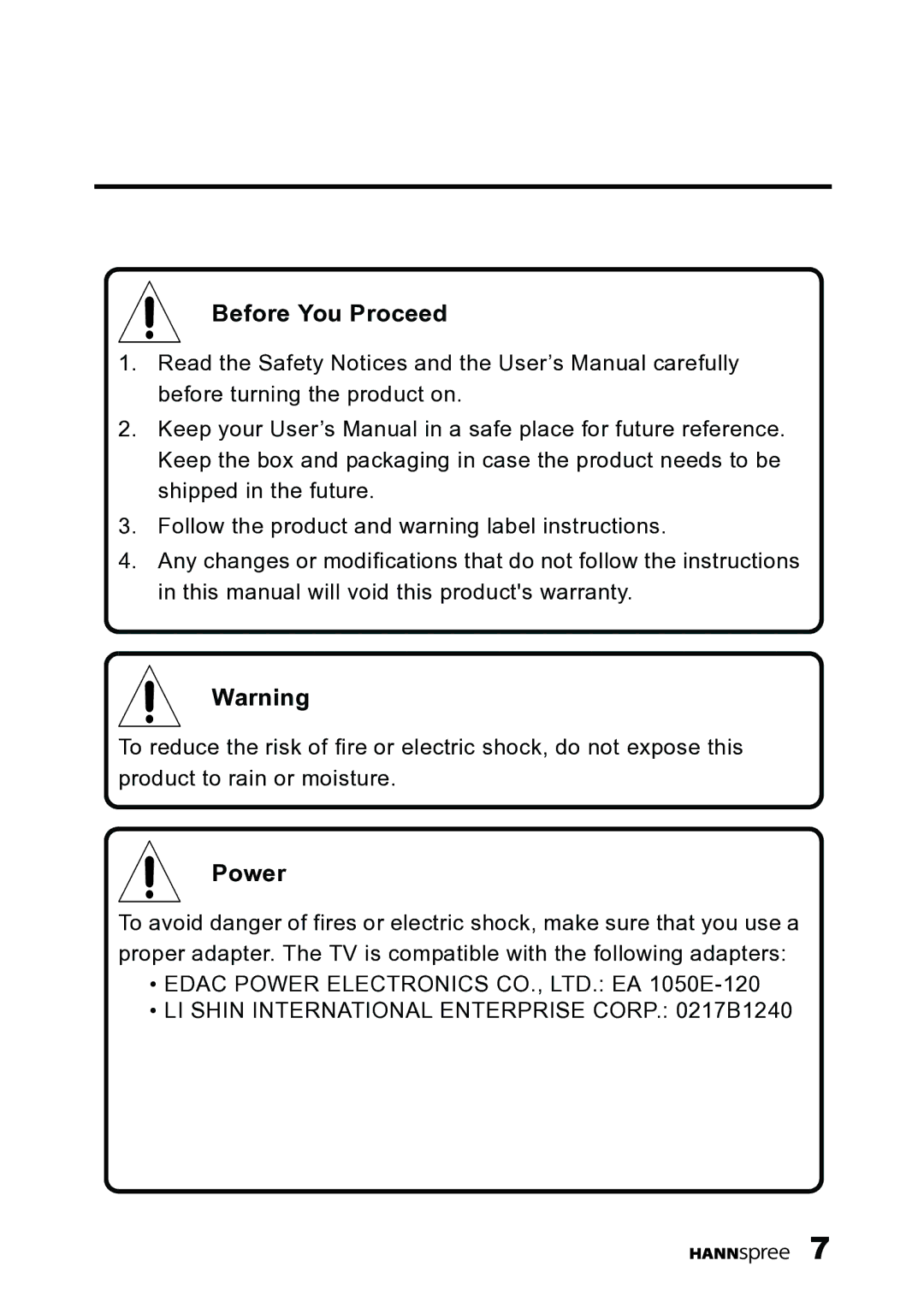 HANNspree DT06-10A1 user manual Before You Proceed, Power 