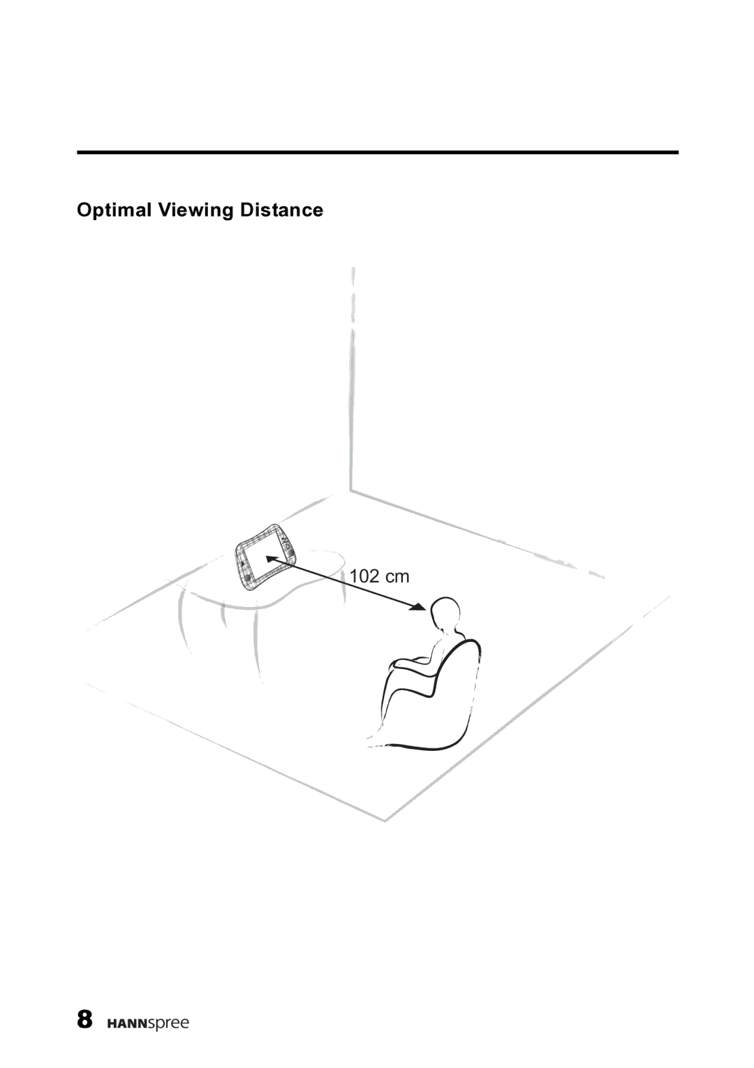 HANNspree DT06-10A1 user manual Optimal Viewing Distance 