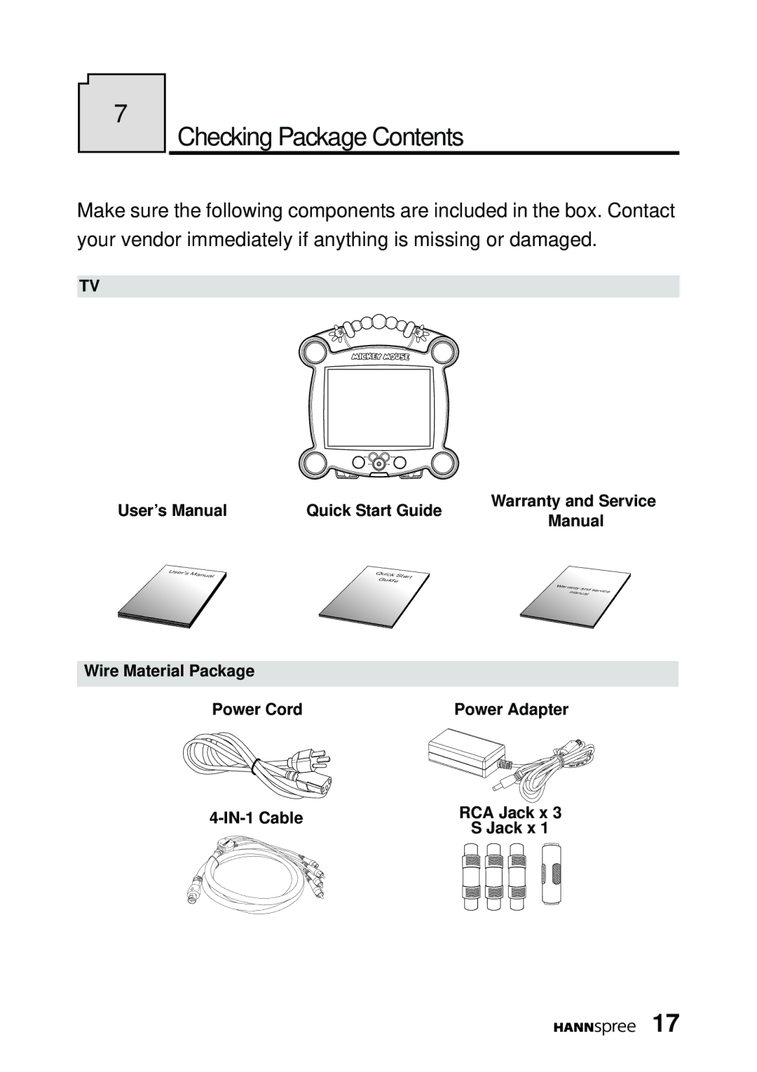 HANNspree DT0B-10A1 manual Checking Package Contents 