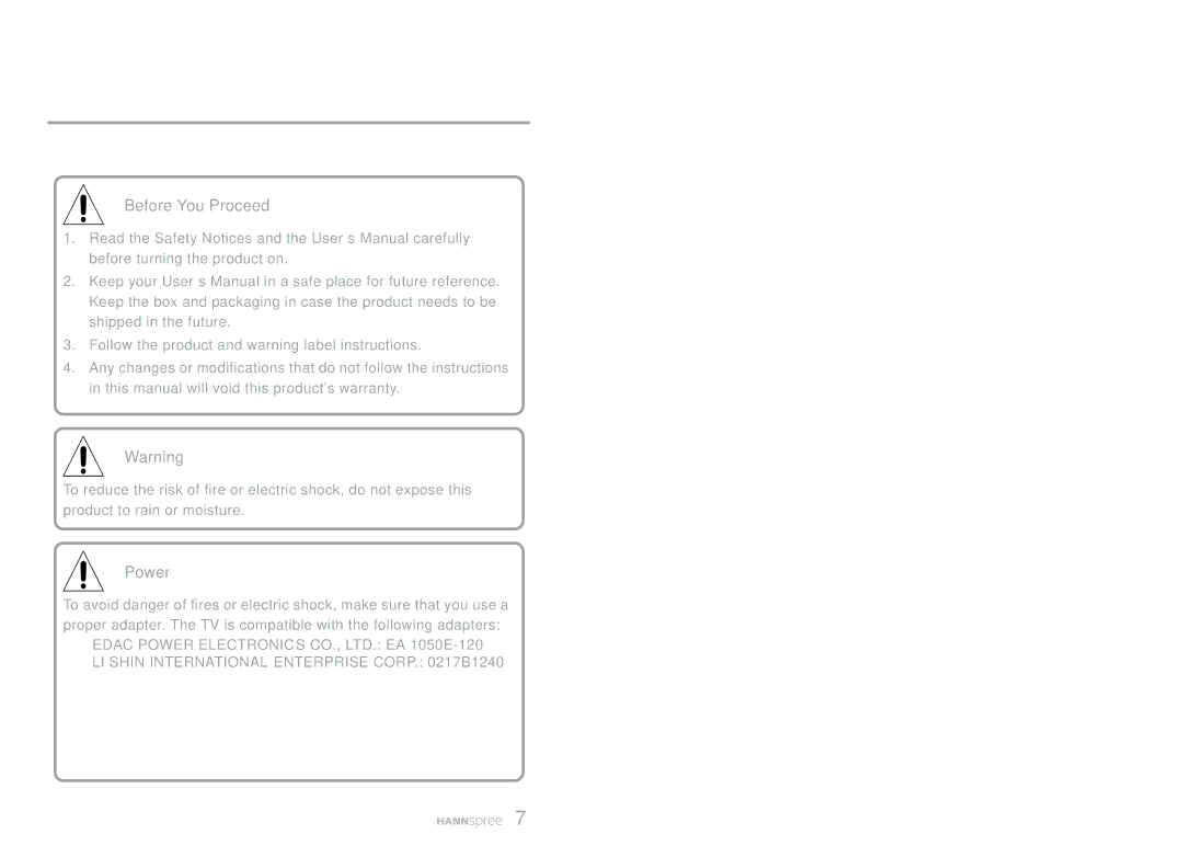 HANNspree DT0B-10A1 manual Before You Proceed, Power 