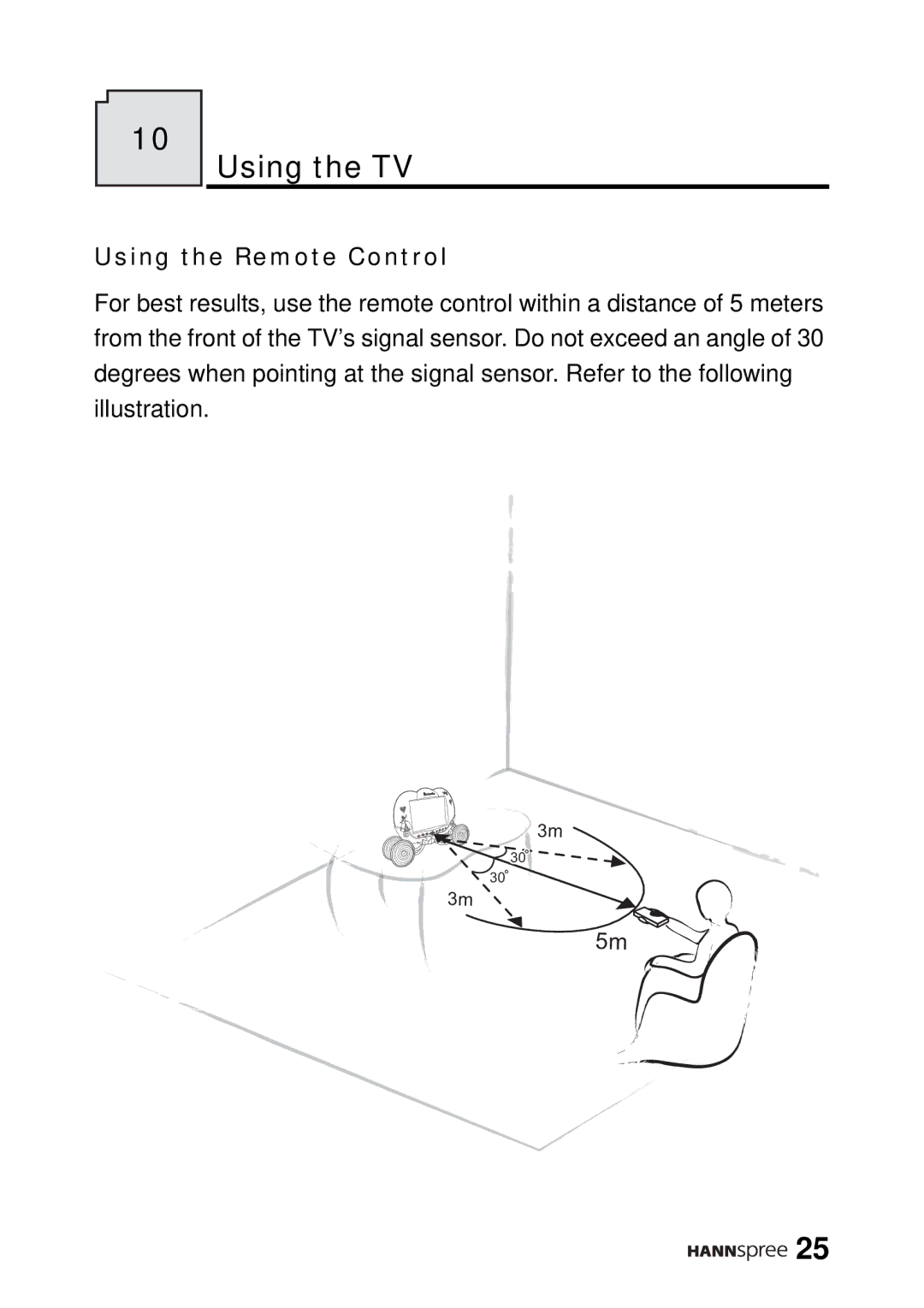 HANNspree DT12-10A1 user manual Using the TV, Using the Remote Control 