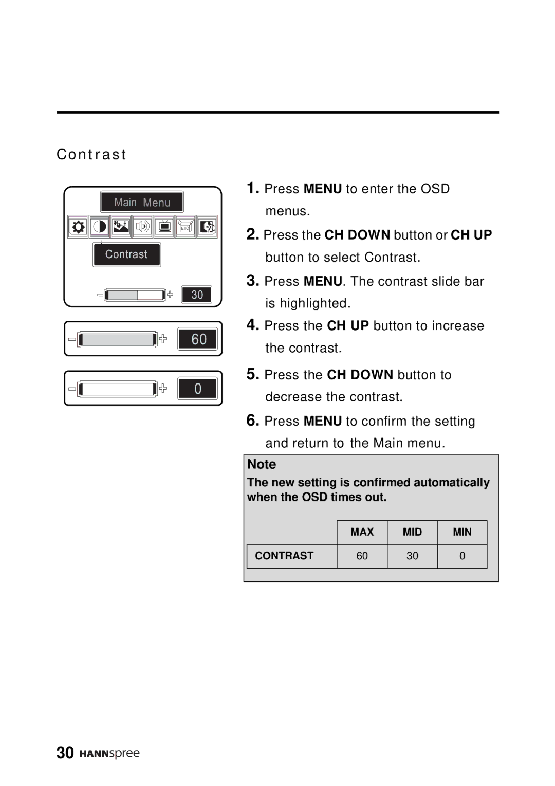 HANNspree DT12-10A1 user manual Contrast 