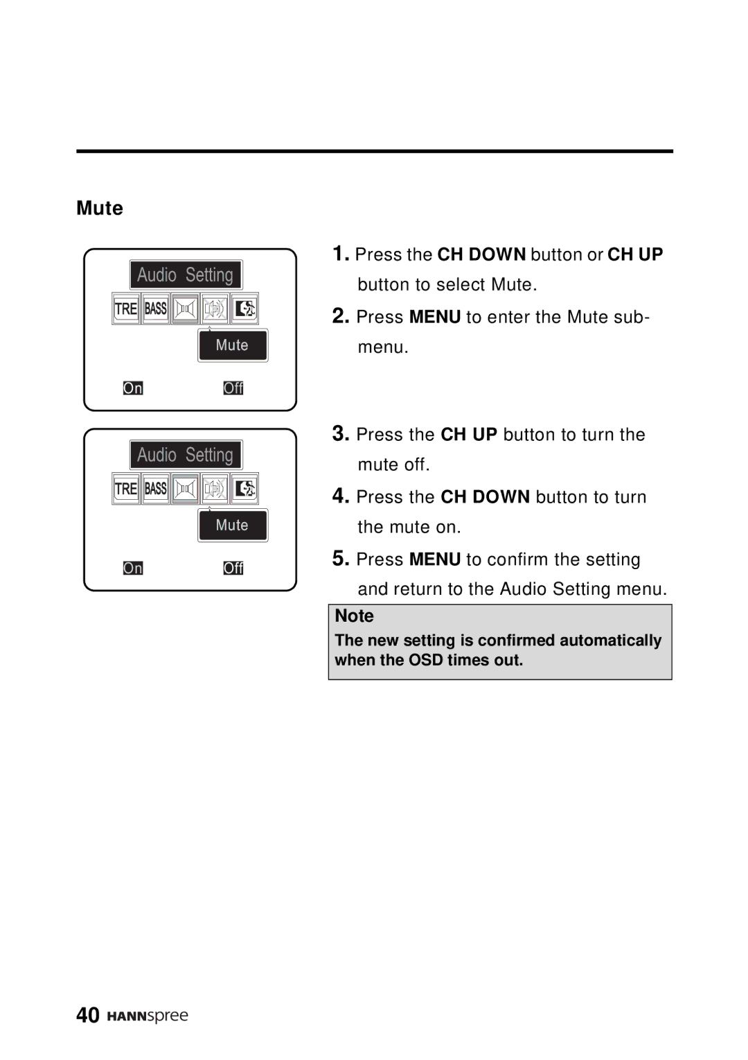 HANNspree DT12-10A1 user manual Mute 