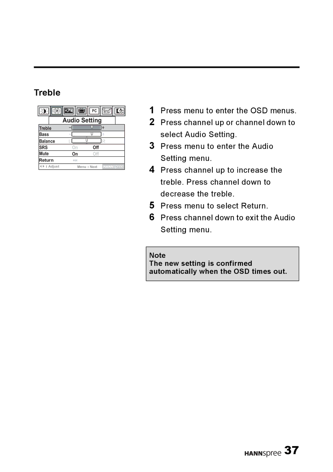 HANNspree F001-15U1-000 user manual Treble 