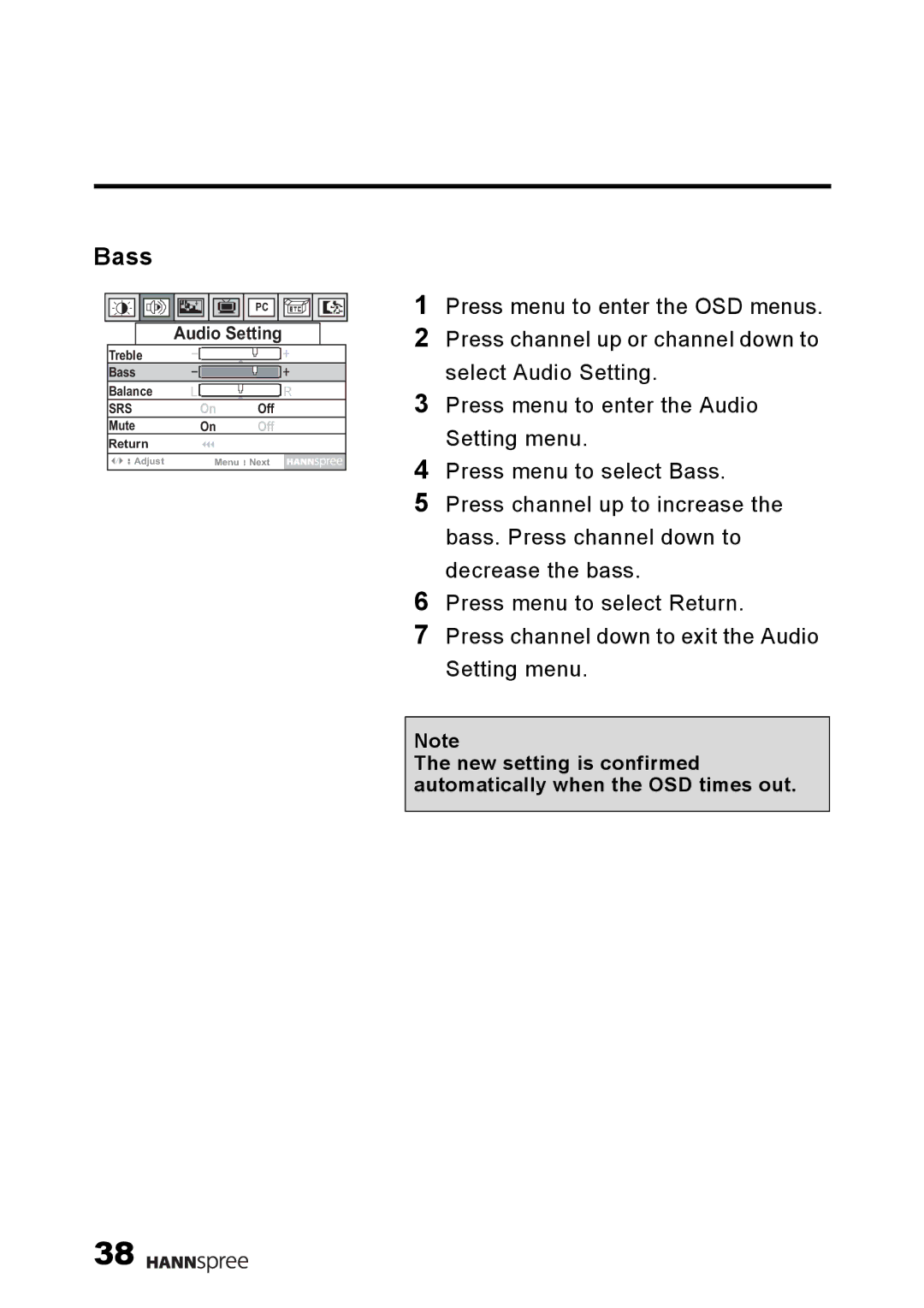 HANNspree F001-15U1-000 user manual Bass 