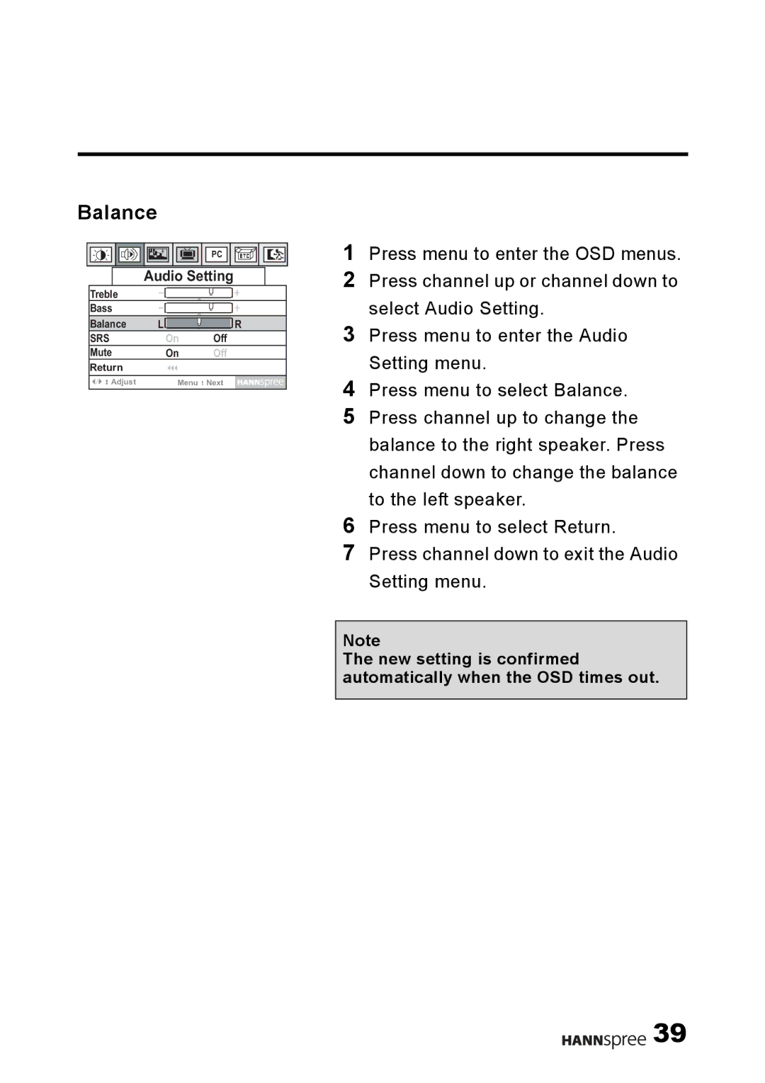 HANNspree F001-15U1-000 user manual Balance 