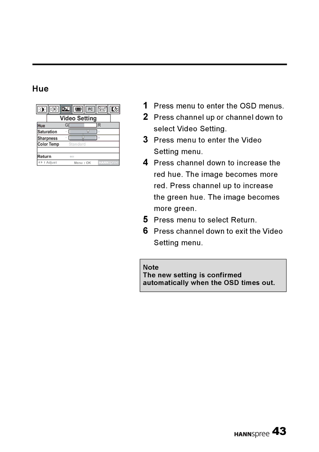 HANNspree F001-15U1-000 user manual Hue 