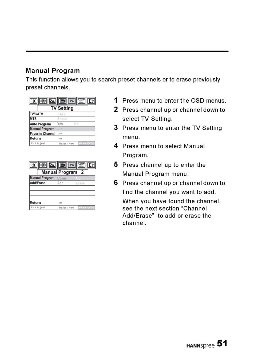 HANNspree F001-15U1-000 user manual Manual Program 