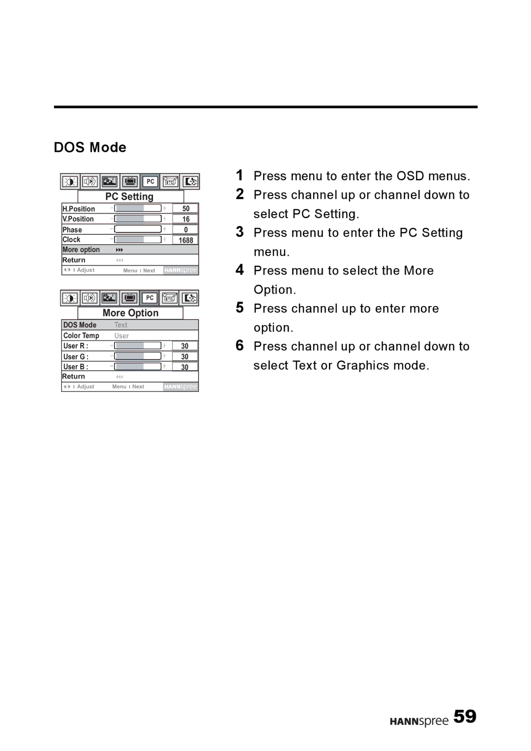 HANNspree F001-15U1-000 user manual DOS Mode 