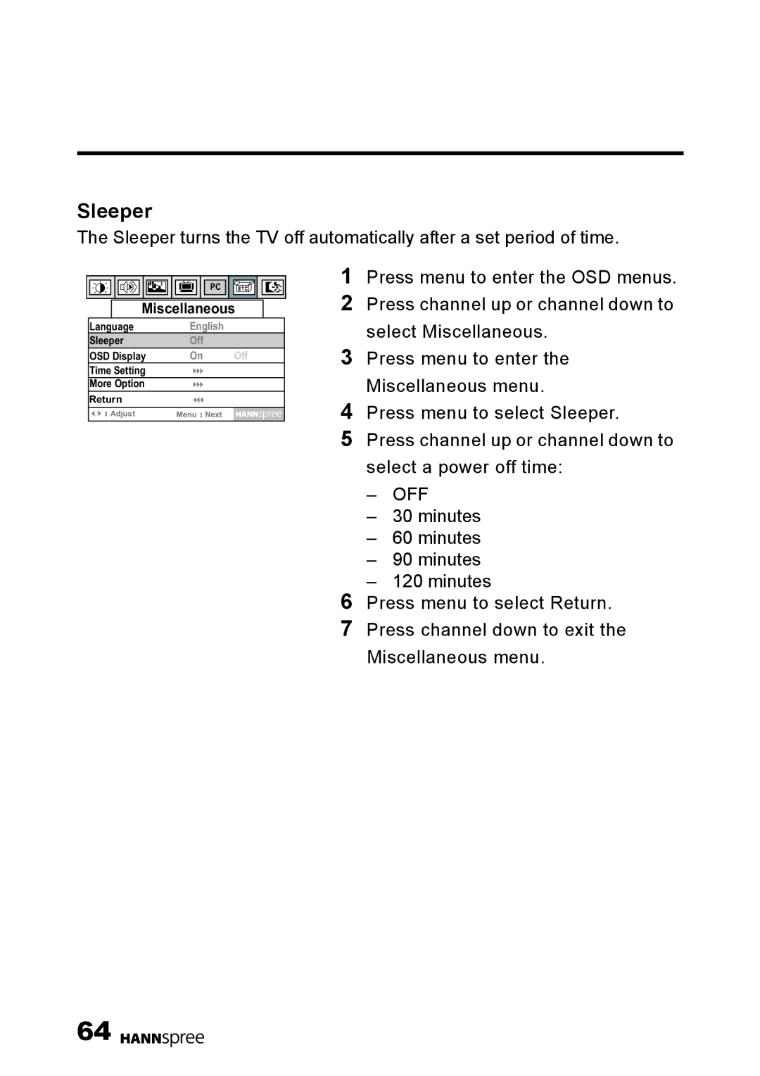 HANNspree F001-15U1-000 user manual Sleeper 