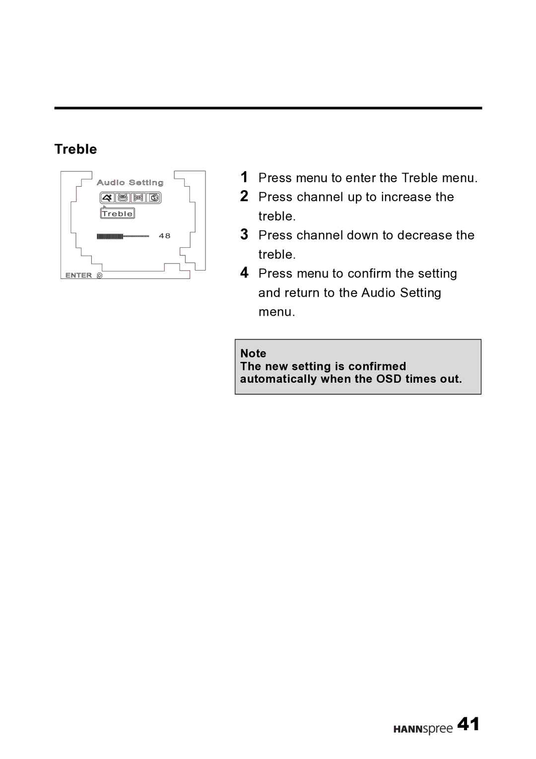 HANNspree F645-10U1-000 user manual Treble 