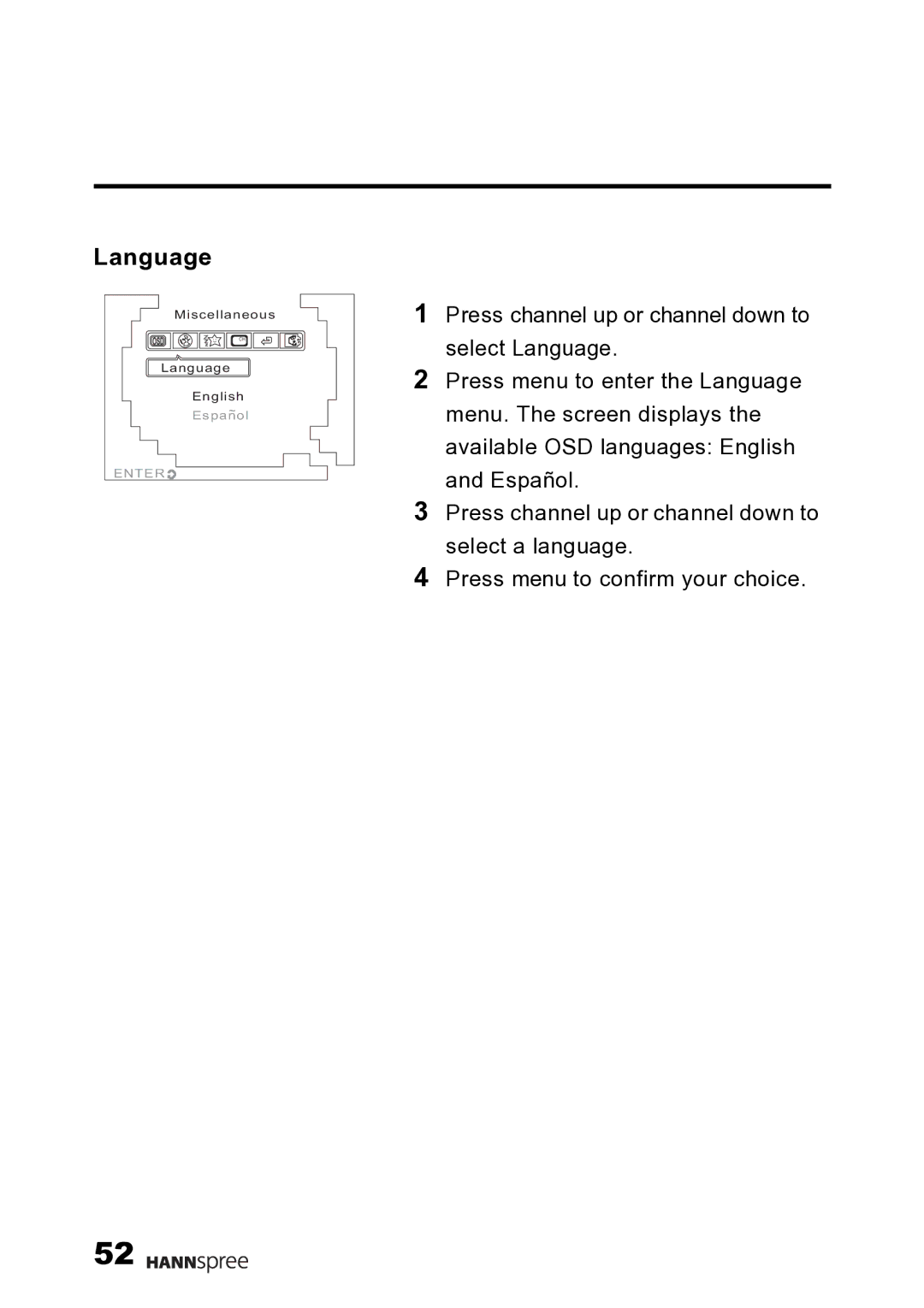 HANNspree F645-10U1-000 user manual Language 