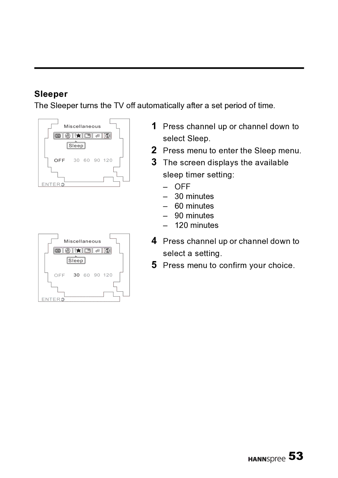 HANNspree F645-10U1-000 user manual Sleeper, Off 