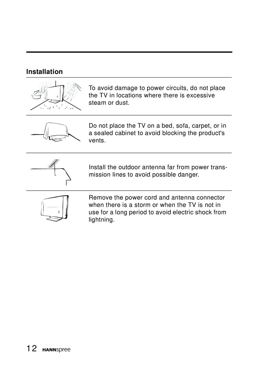 HANNspree F651-12A1 manual Installation 