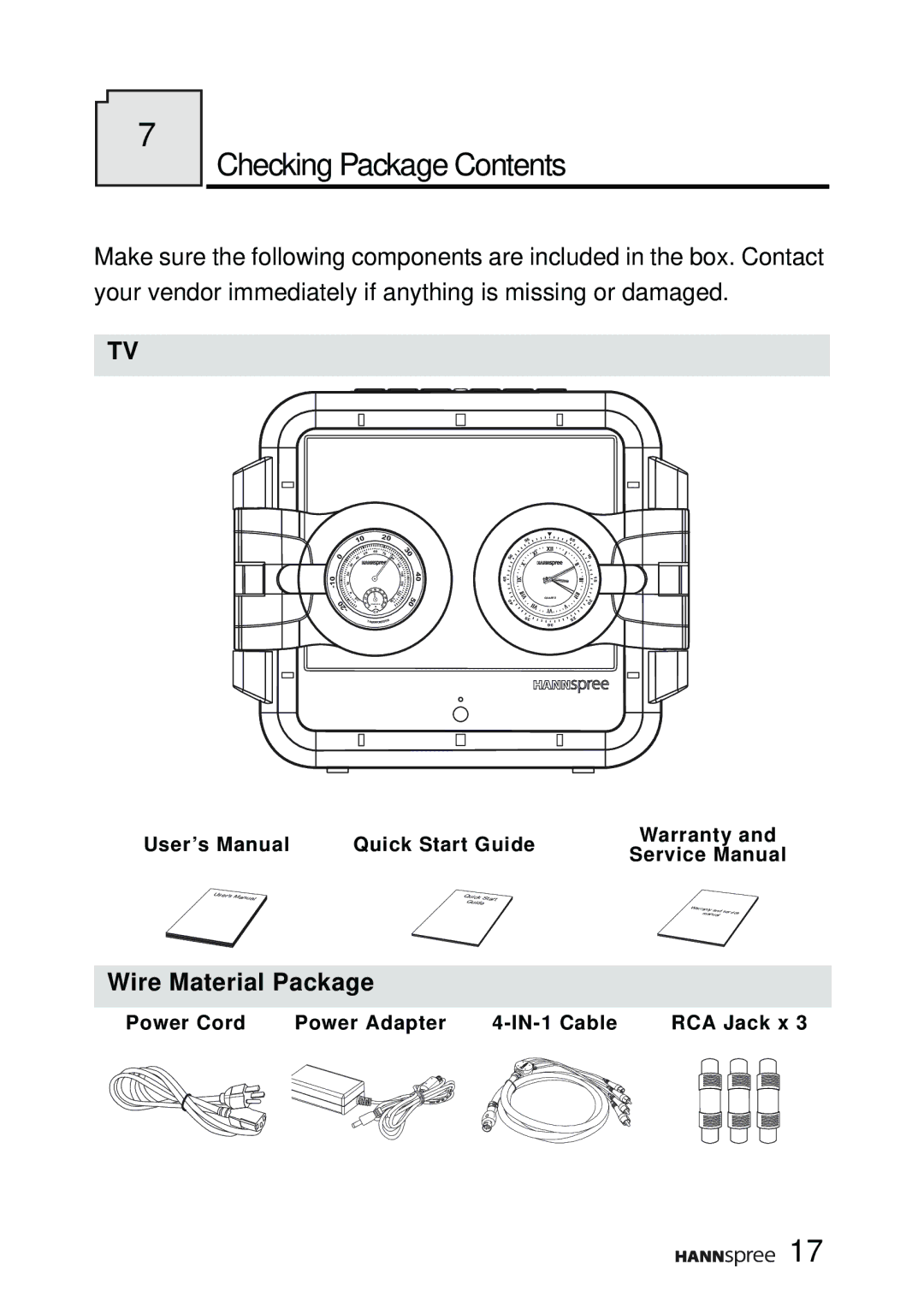 HANNspree F651-12A1 manual Checking Package Contents 