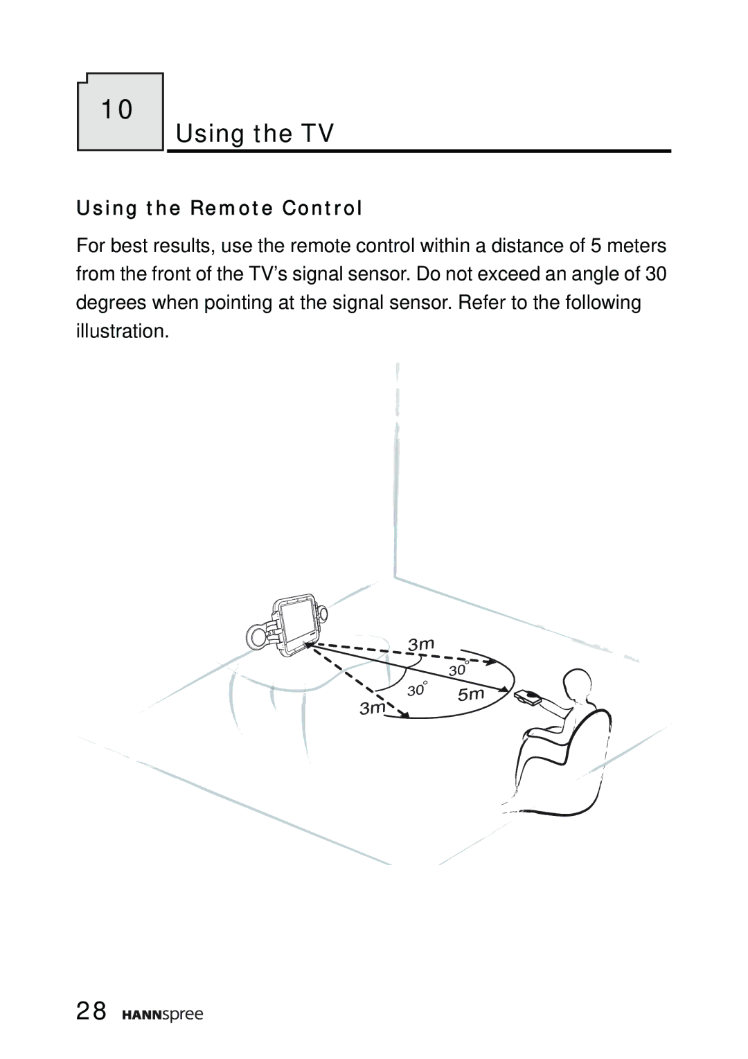 HANNspree F651-12A1 manual Using the TV, Using the Remote Control 