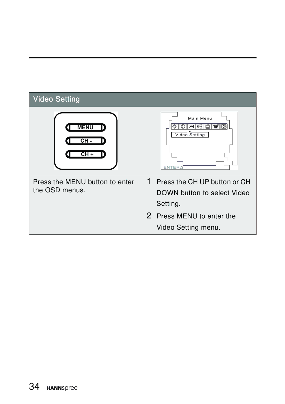 HANNspree F651-12A1 manual Video Setting 