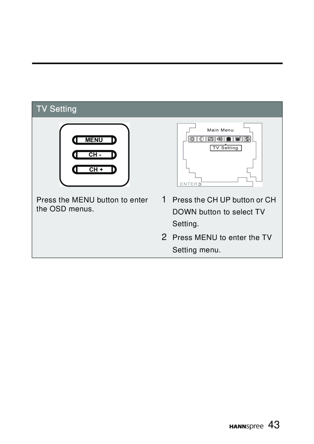 HANNspree F651-12A1 manual TV Setting 