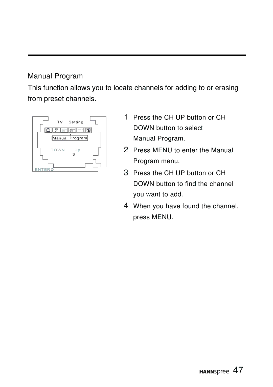 HANNspree F651-12A1 manual Manual Program 