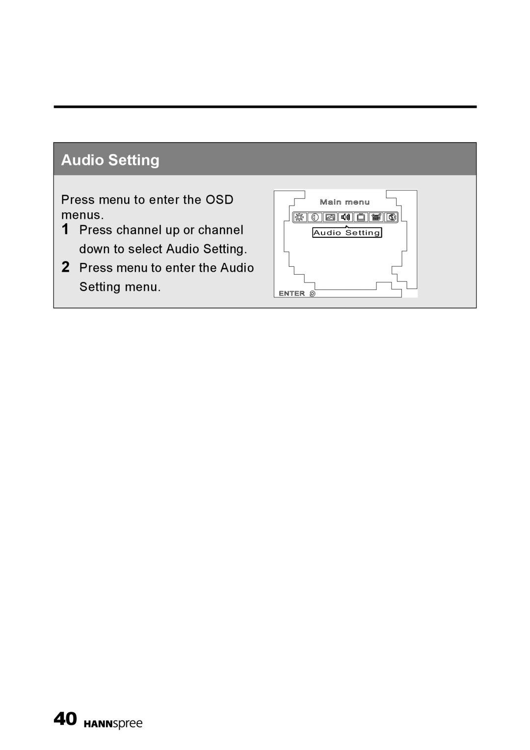 HANNspree F651-12U1-000 user manual Audio Setting 